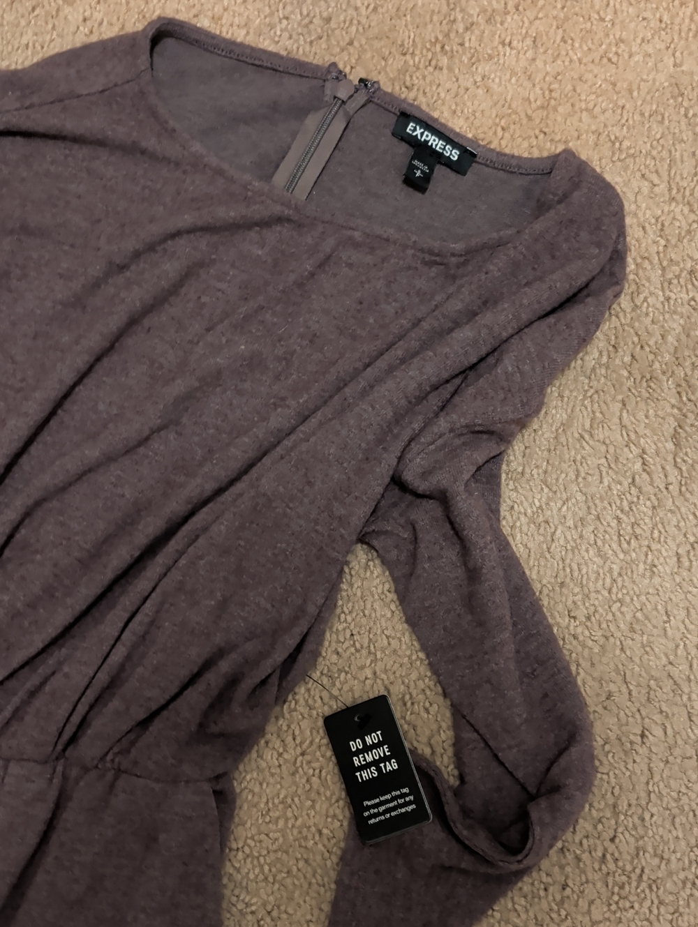 Express Mauve Long Sleeve Knit Tunic